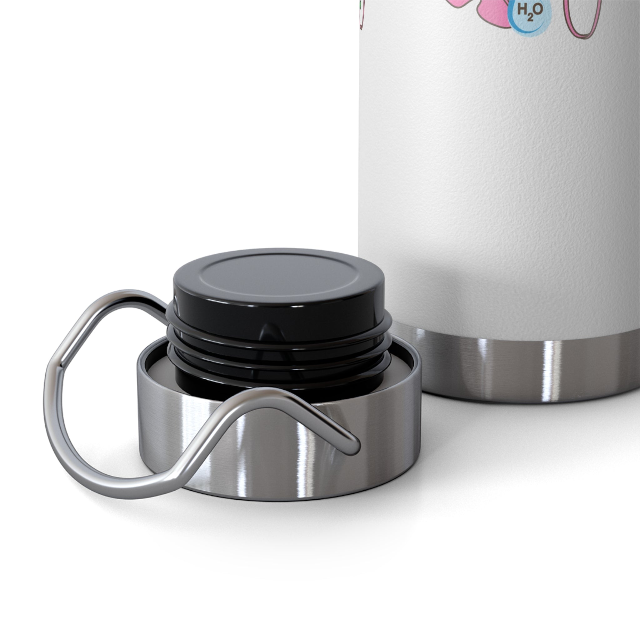 22oz Insulated Water Bottle - Non Sweating, Tropical Hibiscus Flower