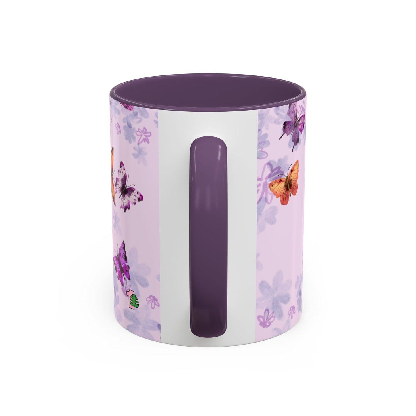 purple handle on mug