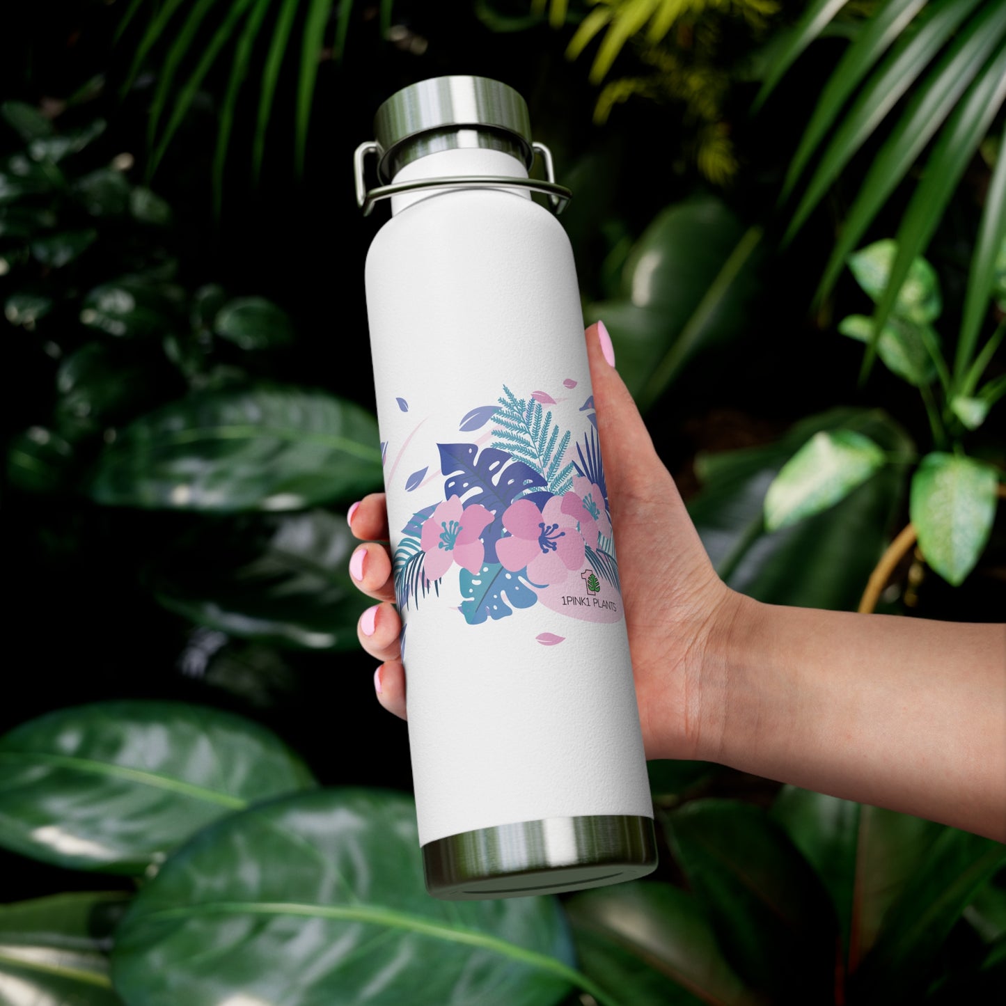 22oz Insulated Water Bottle - Hot or Cold Water Bottle, Cute Tropical