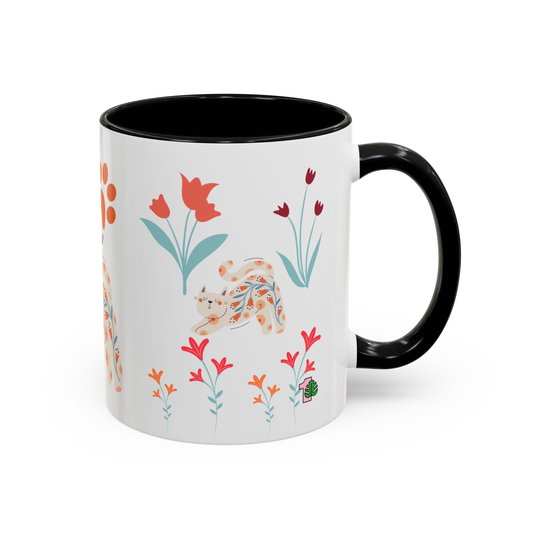Coffee Mug - Black Accent, Cat Mom