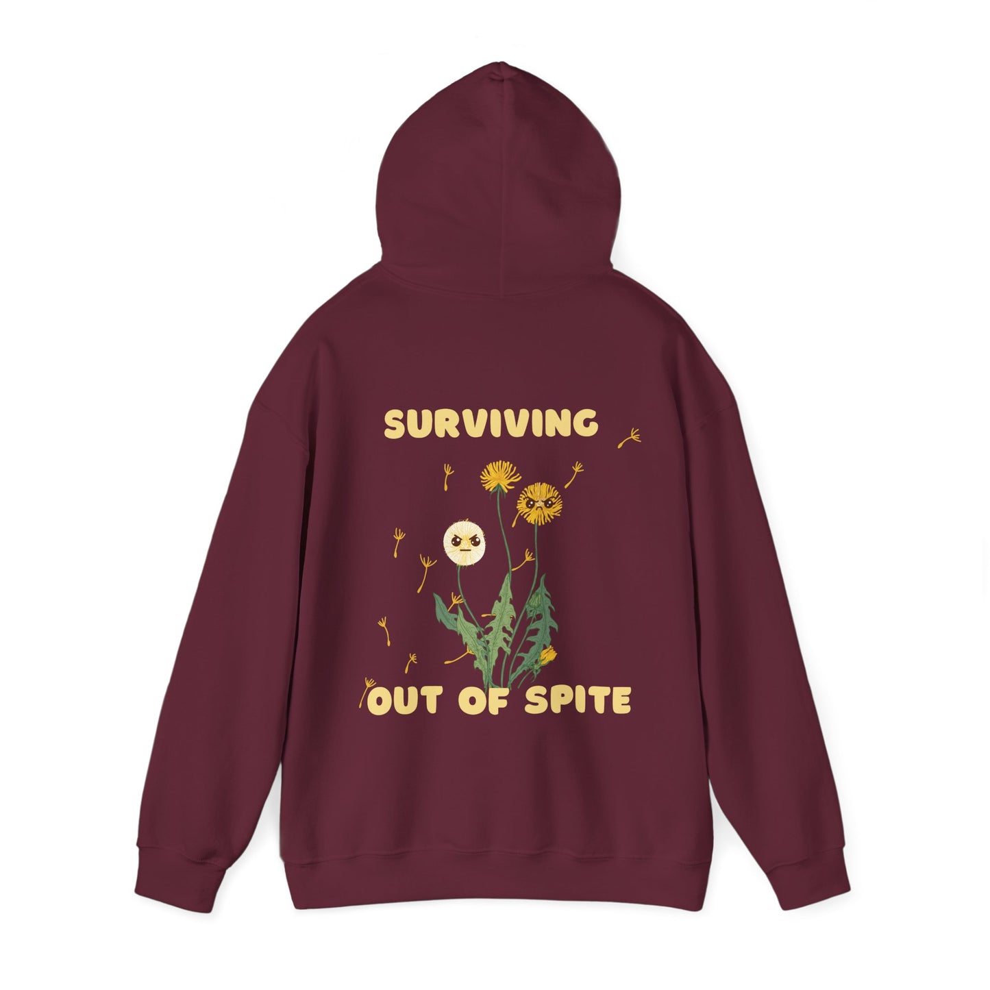 Surviving Out Of Spite Hooded Sweatshirt, Funny Pullover Sweatshirt, Witty Plant Hooded Sweatshirt, Hooded Sweatshirt For Plant Lovers