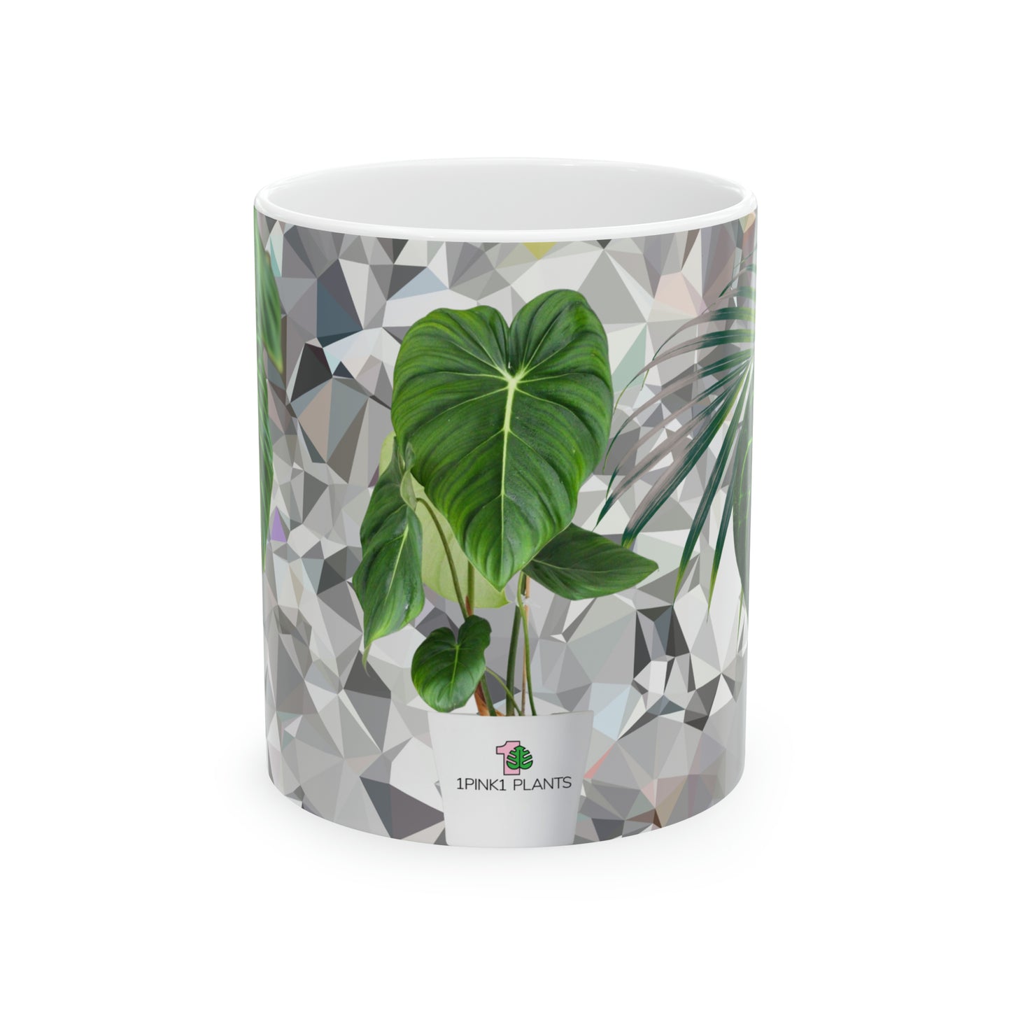 White Philodendron Ceramic Mug, 11oz Coffee Mug With Philodendron Pictures