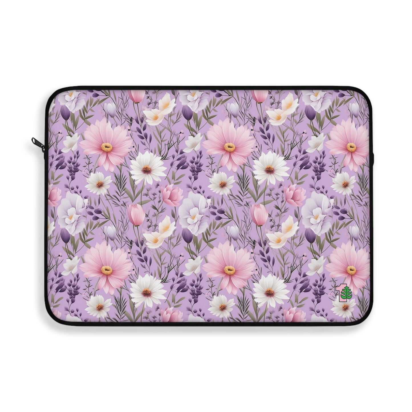 A spring color laptop sleeve with a floral design. Perfect gift for houseplant collectors and plant lovers. 