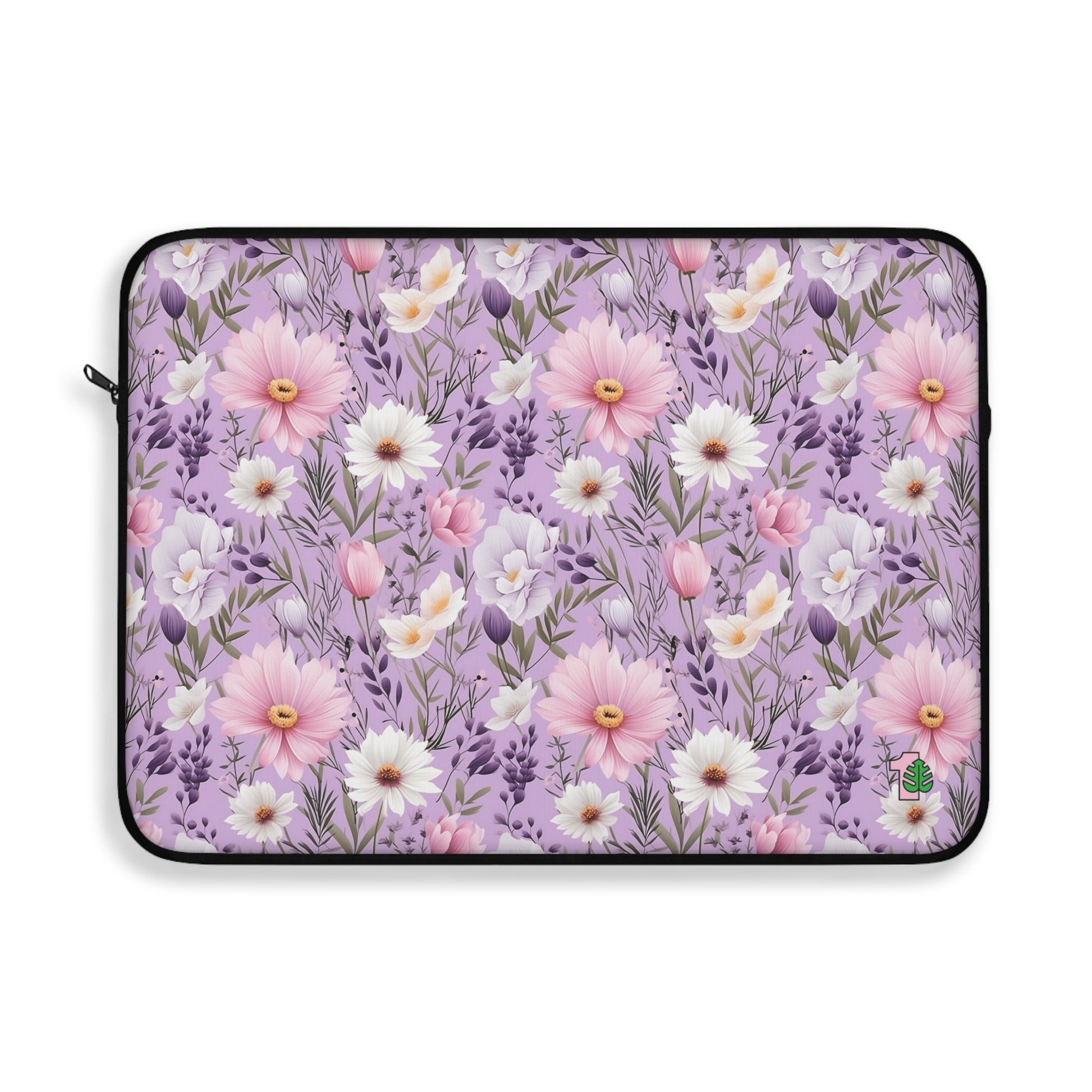 A spring color laptop sleeve with a floral design. Perfect gift for houseplant collectors and plant lovers. 