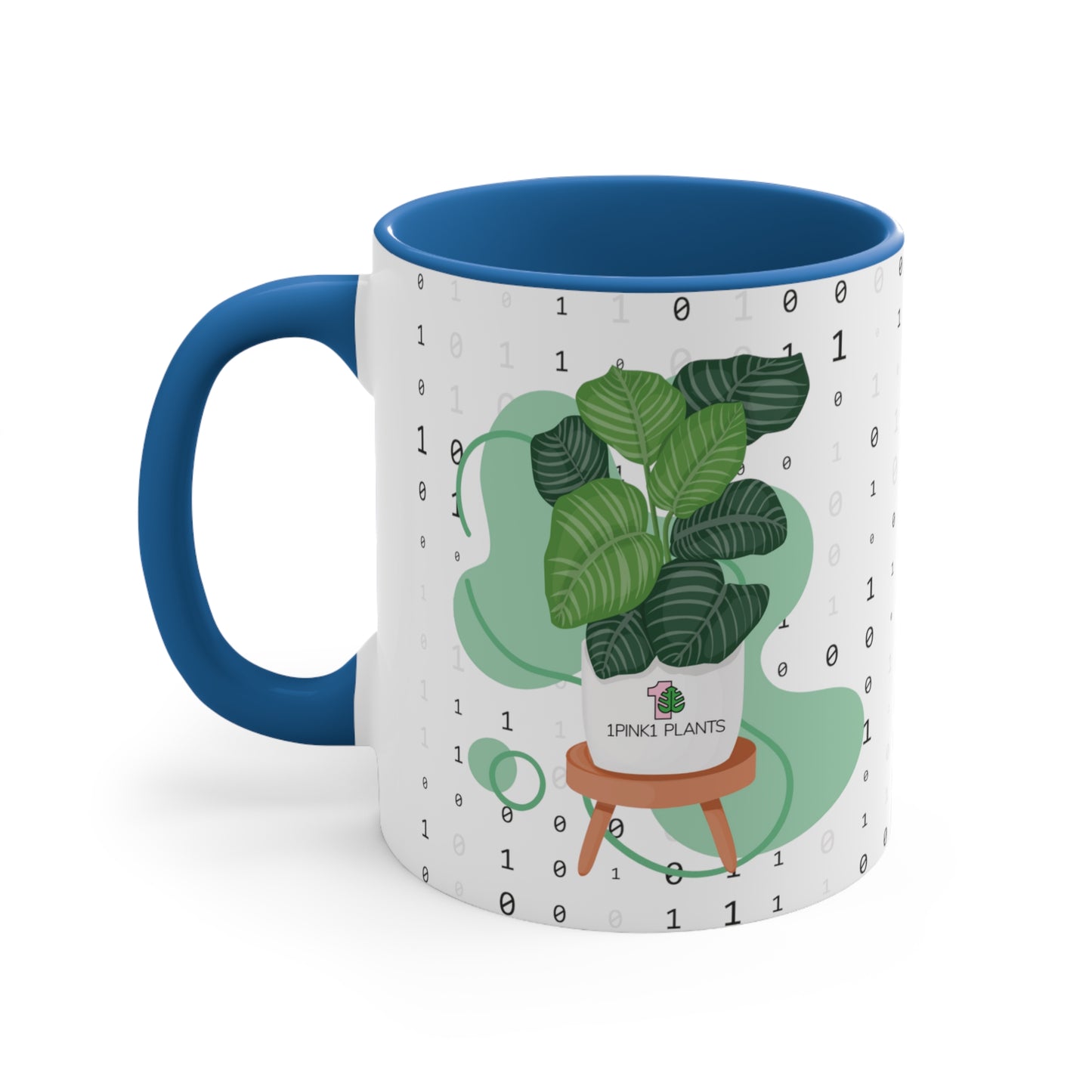 11 oz Ceramic Plant Coffee Mug with Code Design, House Plant Mug, Code Mug