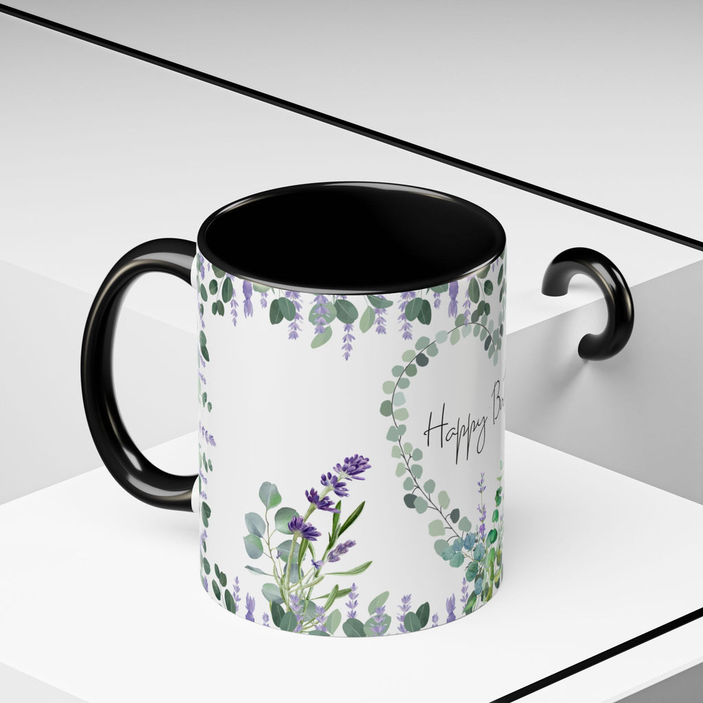 Coffee Mug - Black Accent, Happy Birthday