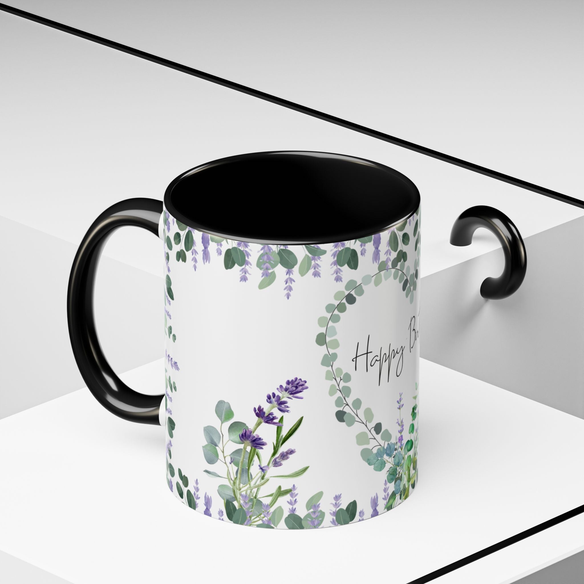Coffee Mug - Black Accent, Happy Birthday