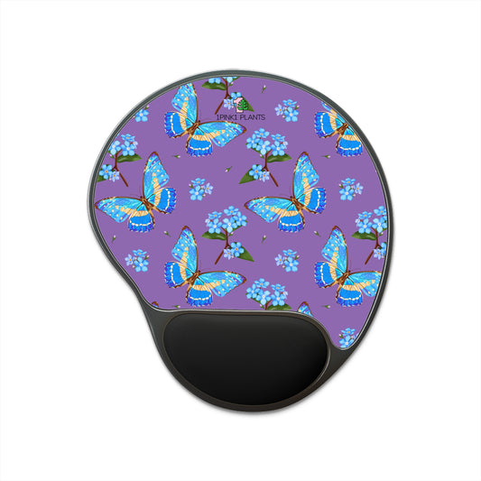 Floral Butterfly Mouse Pad With Wrist Rest Home Desk Accessory Butterfly Mousepad Purple Mouse Pad