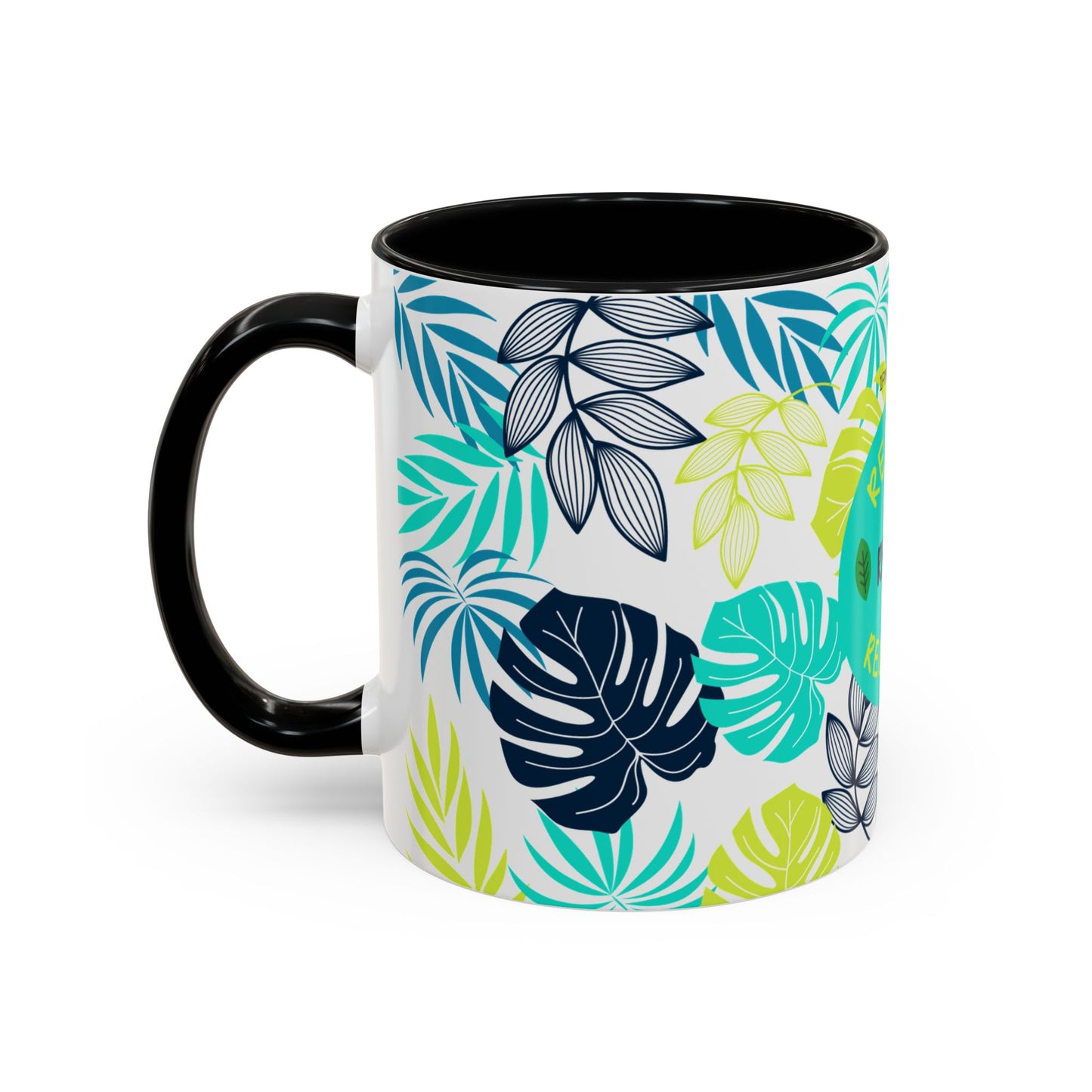 Reduce, Reuse, Recycle Accent Coffee Mug - Black