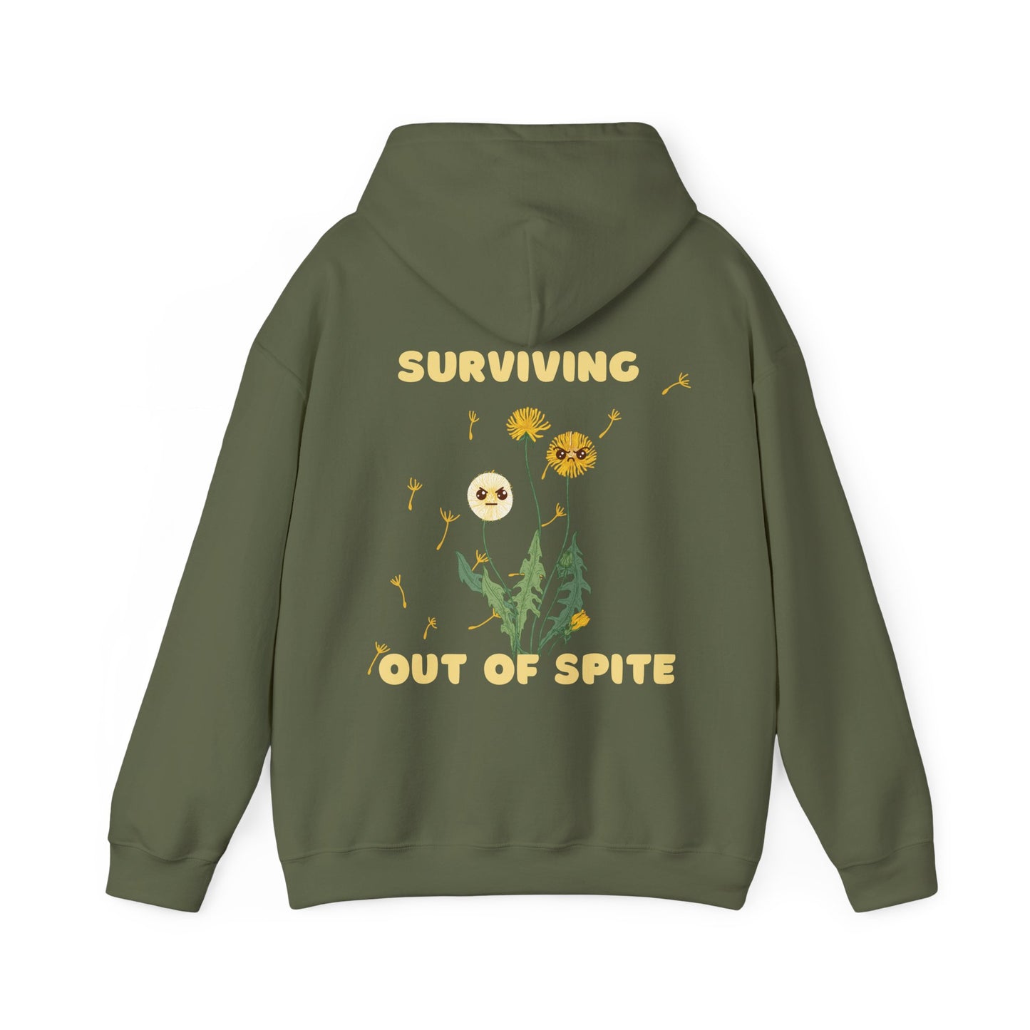 Surviving Out Of Spite Hooded Sweatshirt, Funny Pullover Sweatshirt, Witty Plant Hooded Sweatshirt, Hooded Sweatshirt For Plant Lovers