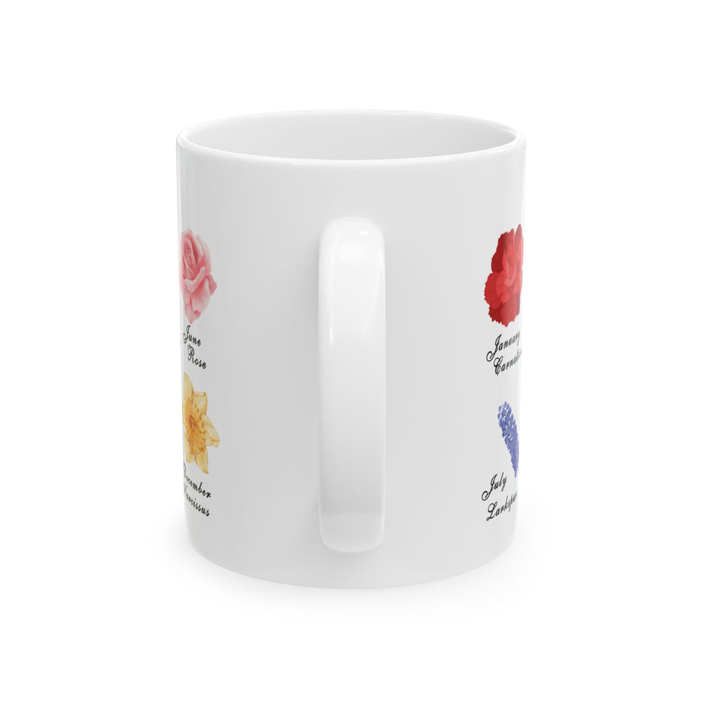 Ceramic Coffee Mug: 11oz Birth Flowers