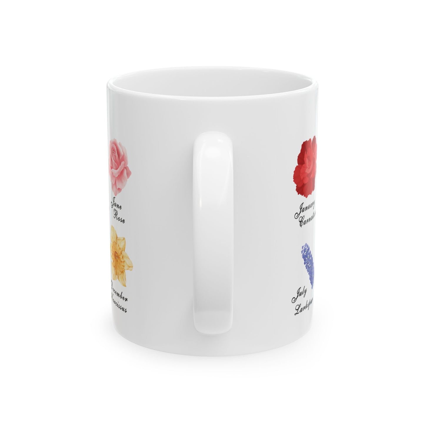 Ceramic Coffee Mug: 11oz Birth Flowers