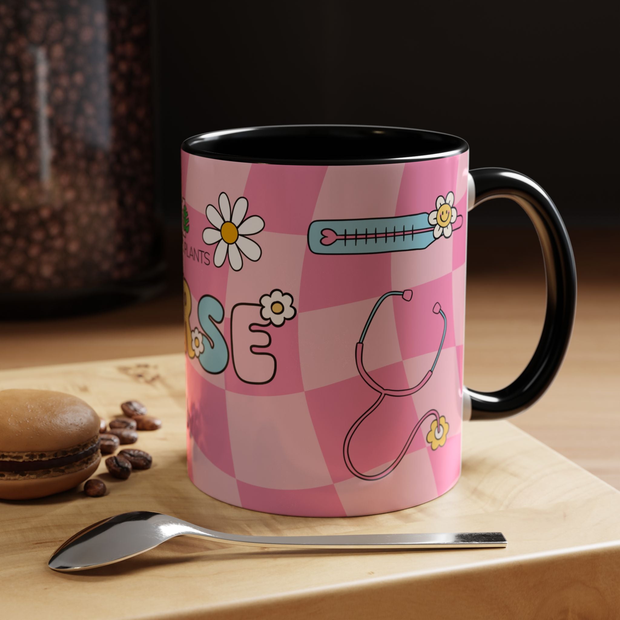 Coffee Mug - Black Accent, Retro Nurse