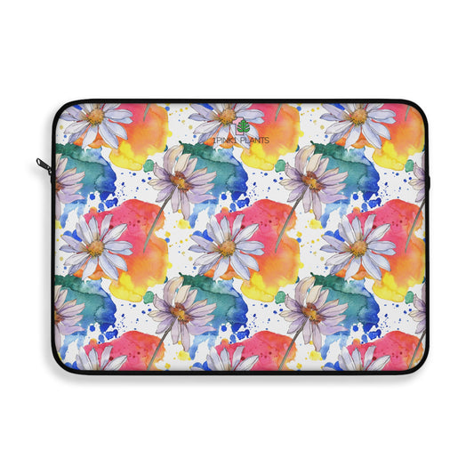 Watercolor Computer Case Daisies Laptop Sleeve Houseplant Laptop Case Cute Plant Computer Cover