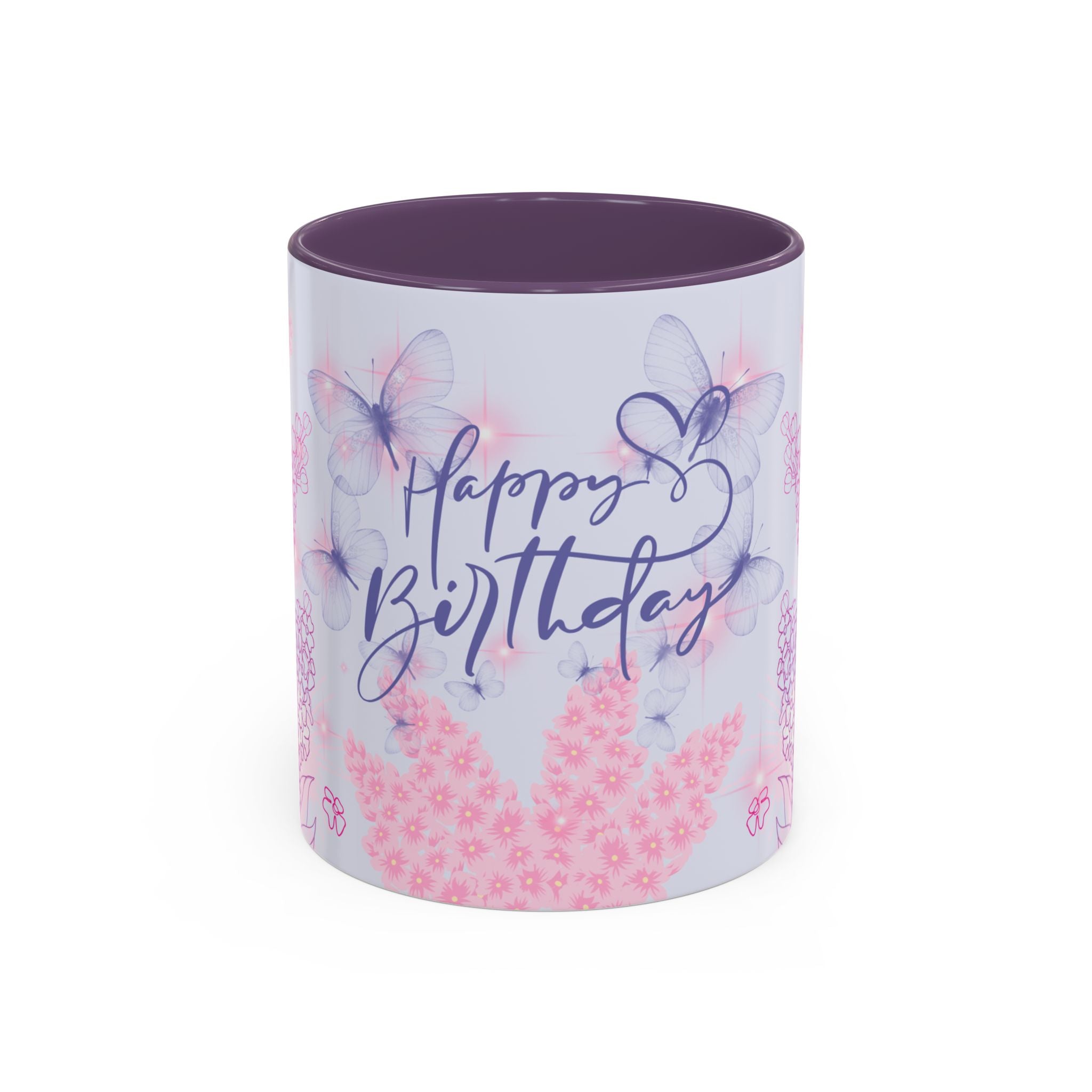 Coffee Mug - Purple Accent, Happy Birthday Mug