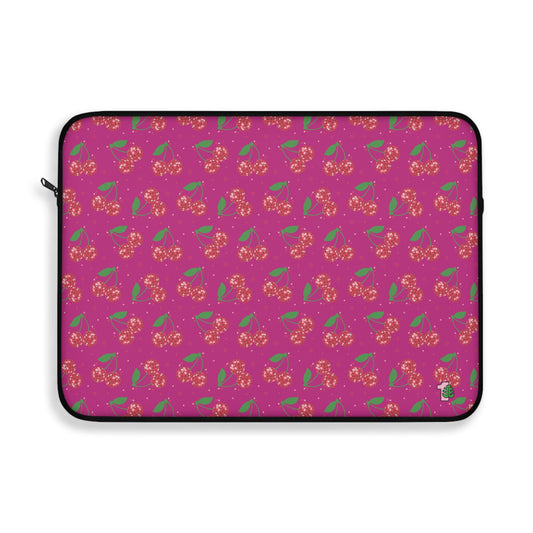 Hot Pink Cherry Disco Ball Laptop Sleeve Water Resistant Computer Case Portable Computer Pouch Laptop Accessory