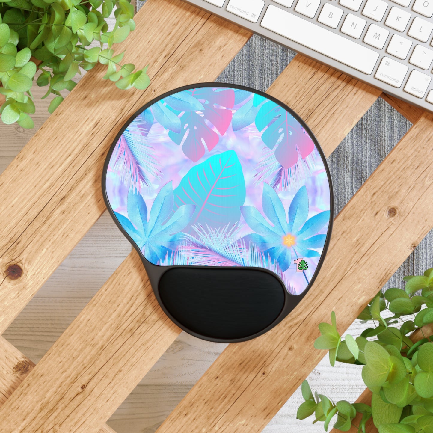 Tropical Oasis Mouse Pad With Wrist Rest Home Office Desk Accessory Mousepad