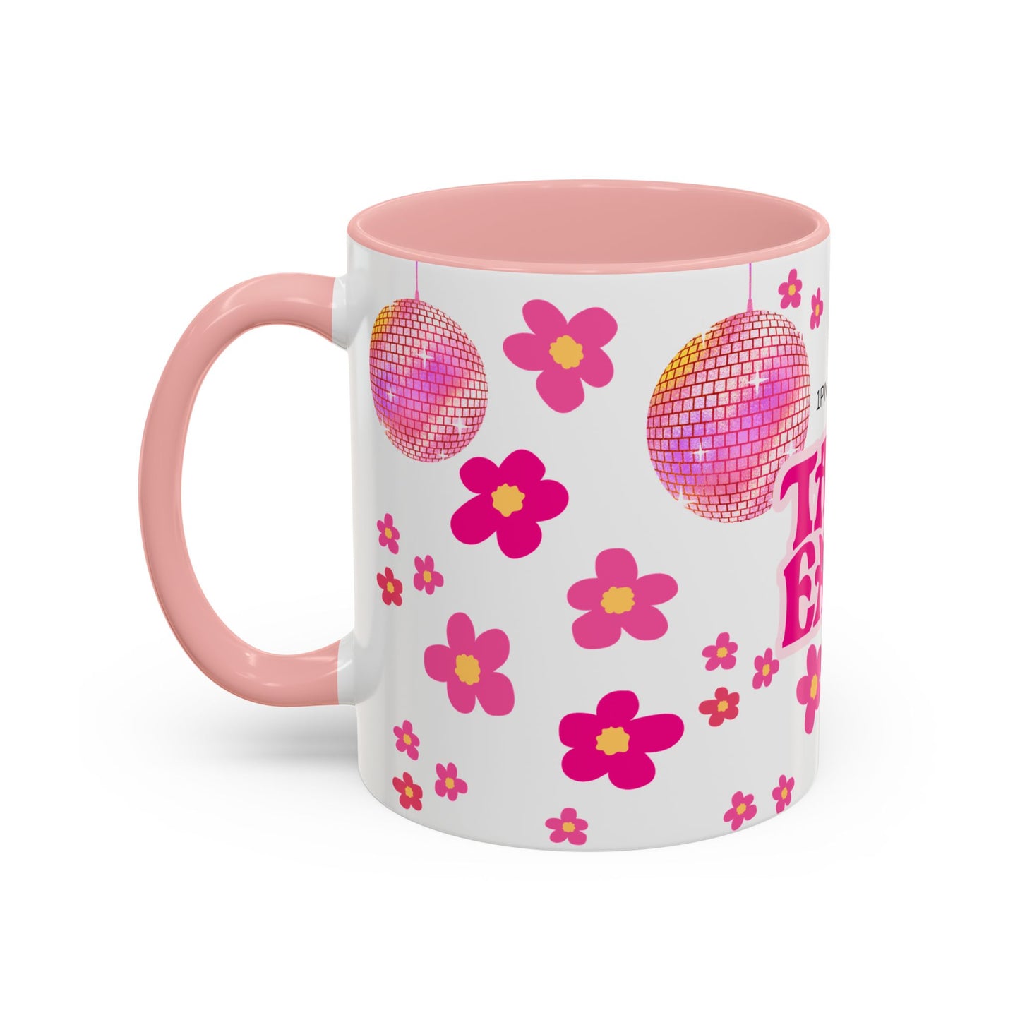 Pink Disco Mug, Take It Easy Accent Coffee Mug, Cute Coffee Mug, Friend Gift Idea, Disco Lover Mug