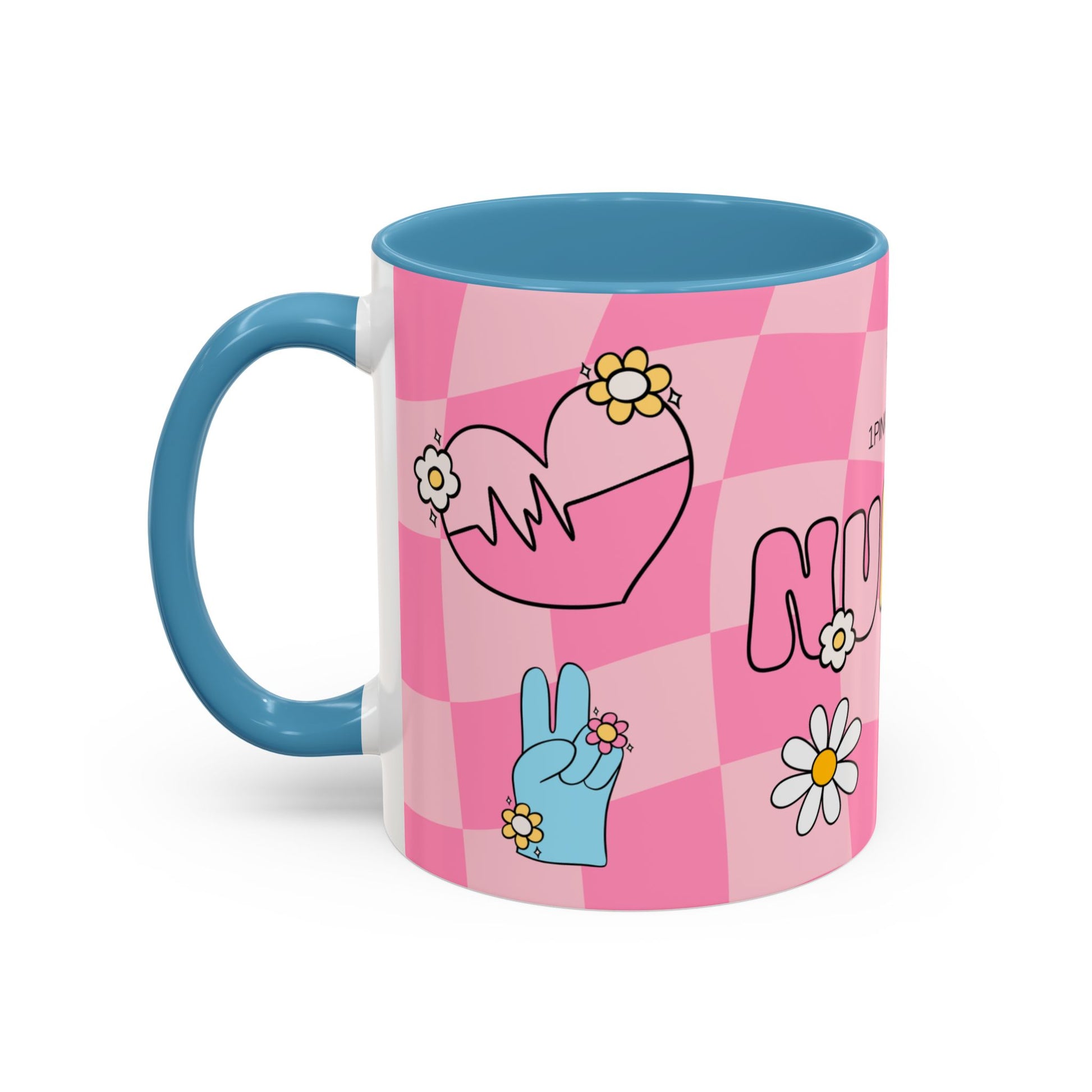 light blue mug handle and pink side view