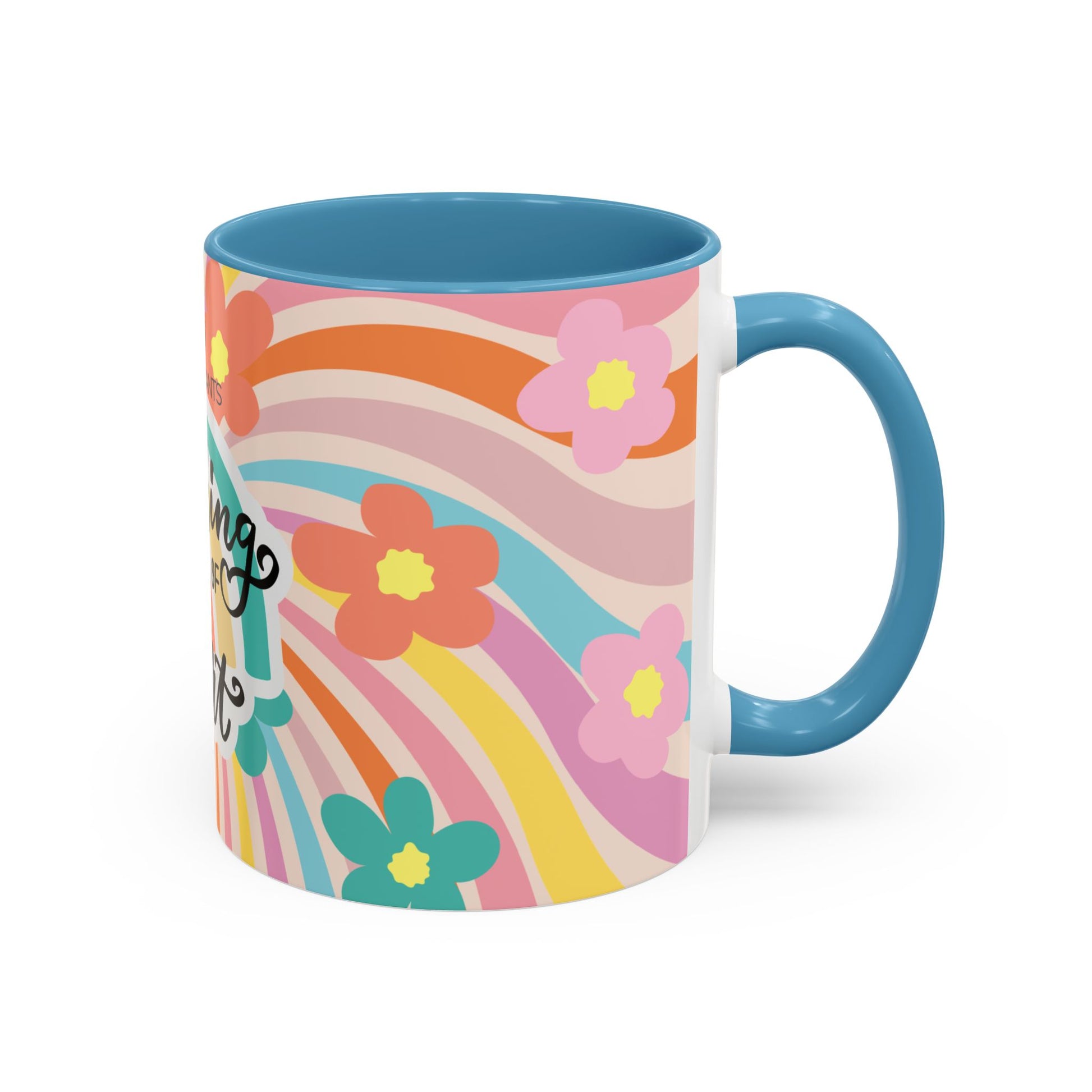 colorful flowers coffee mug