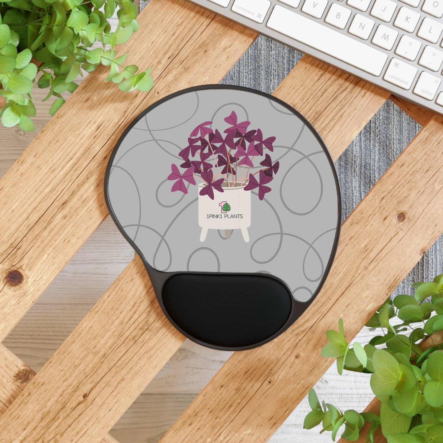 Houseplant Mousepad Oxalis Triangularisa Mouse Pad With Wrist Rest House Plant Lover Gifts