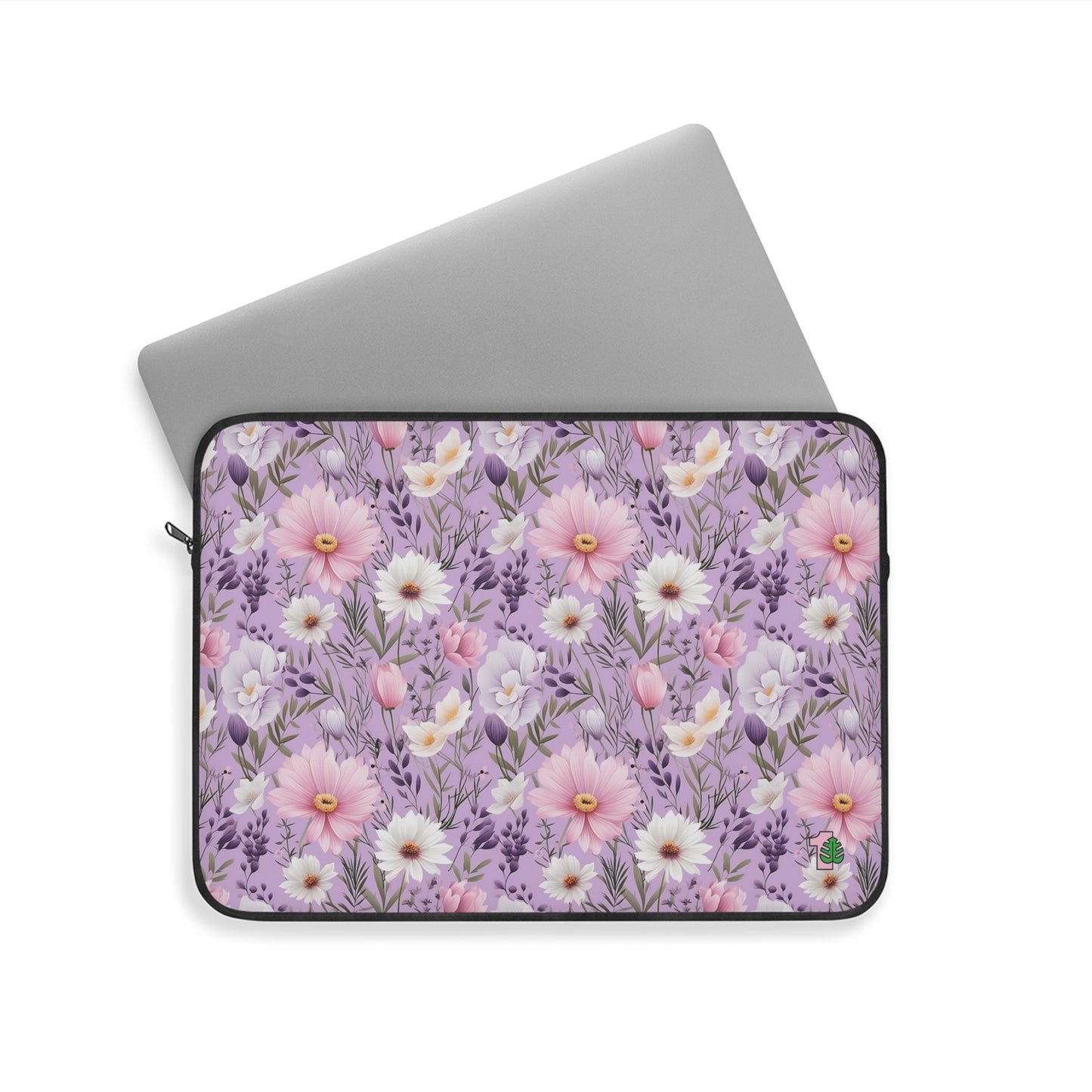 A spring color laptop sleeve with a floral design. Perfect gift for houseplant collectors and plant lovers. 