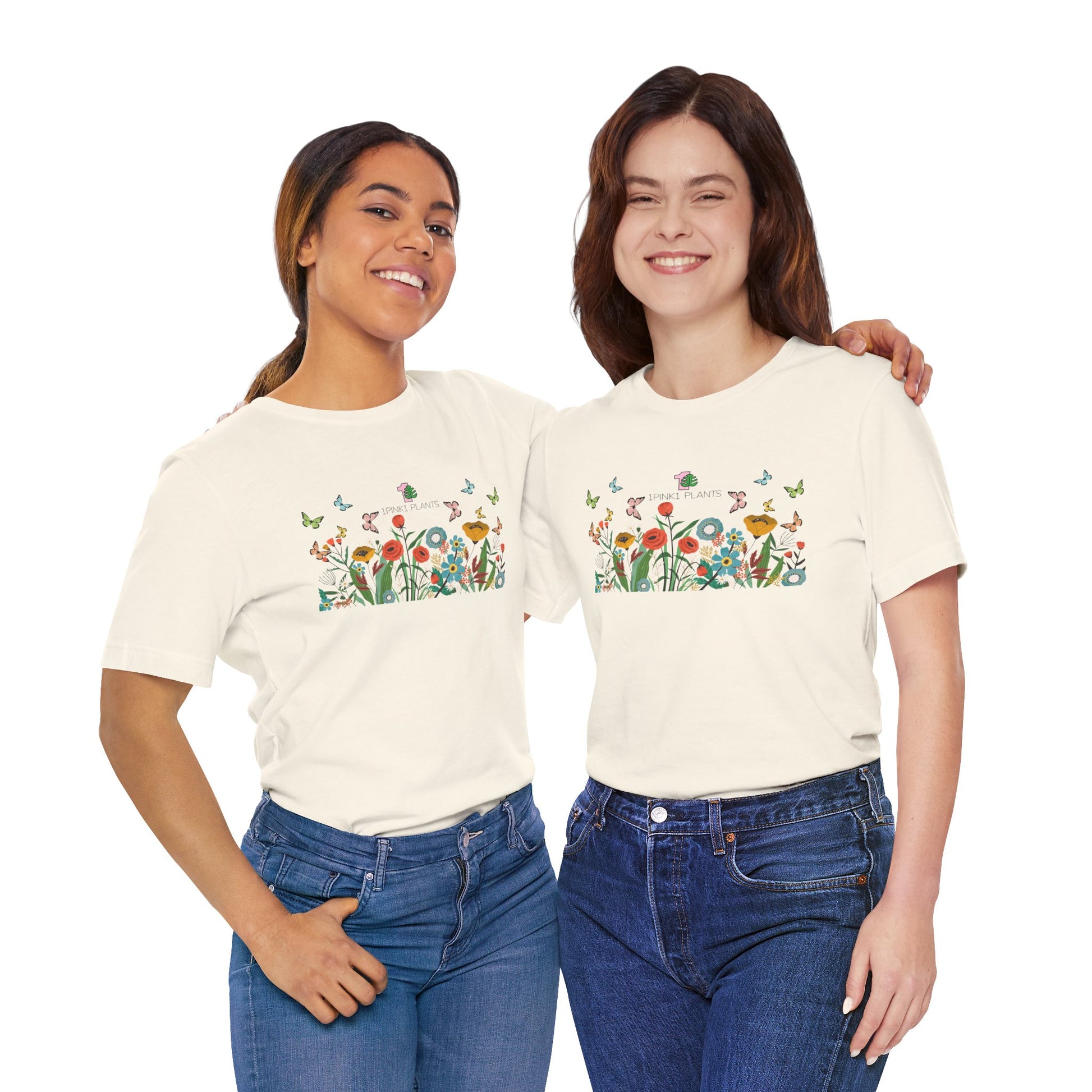 two young ladies wearing garden tee shirts