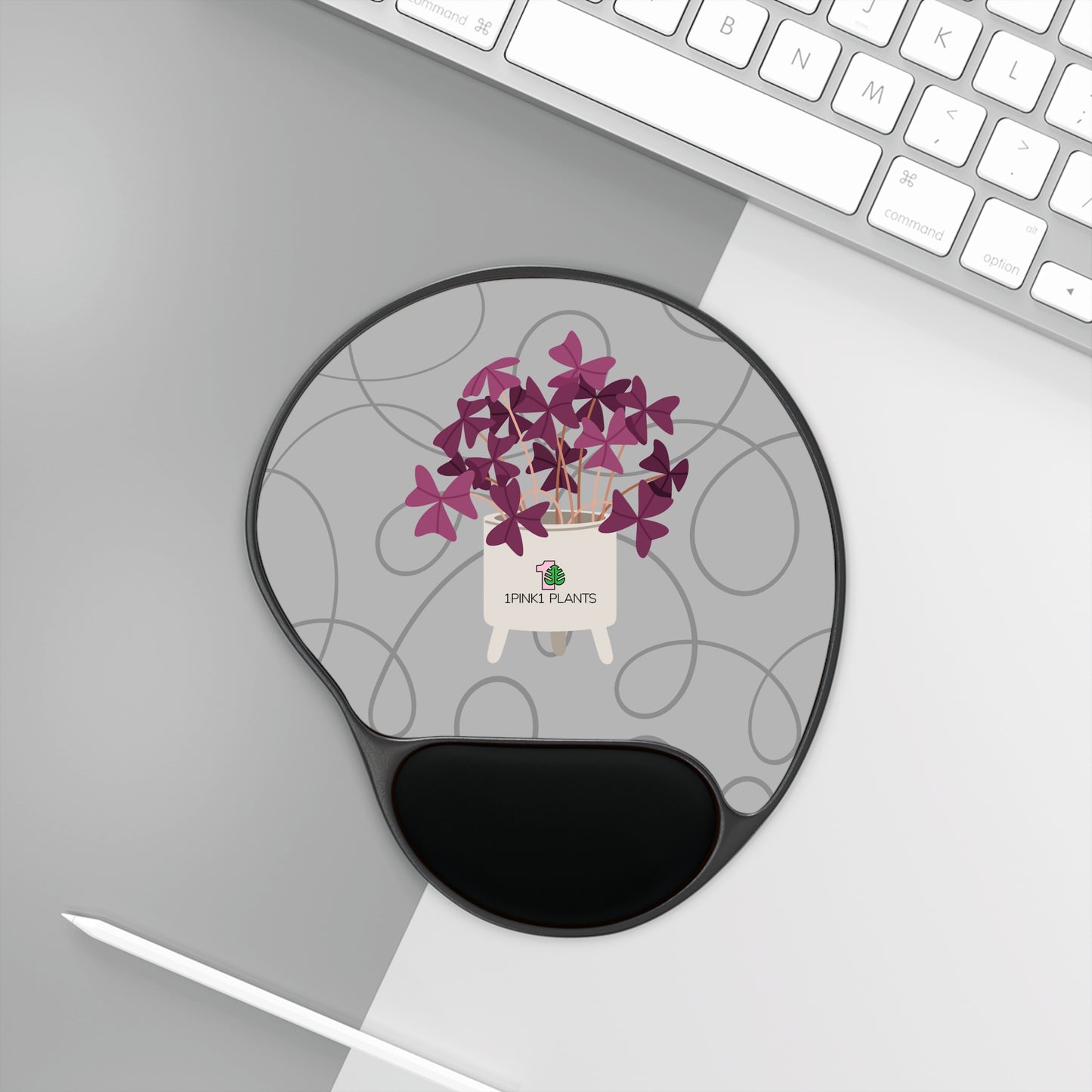 Houseplant Mousepad Oxalis Triangularisa Mouse Pad With Wrist Rest House Plant Lover Gifts