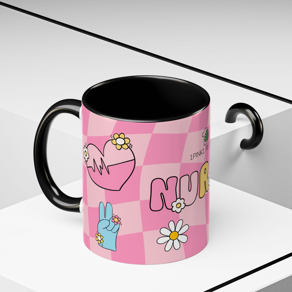 Coffee Mug - Black Accent, Retro Nurse