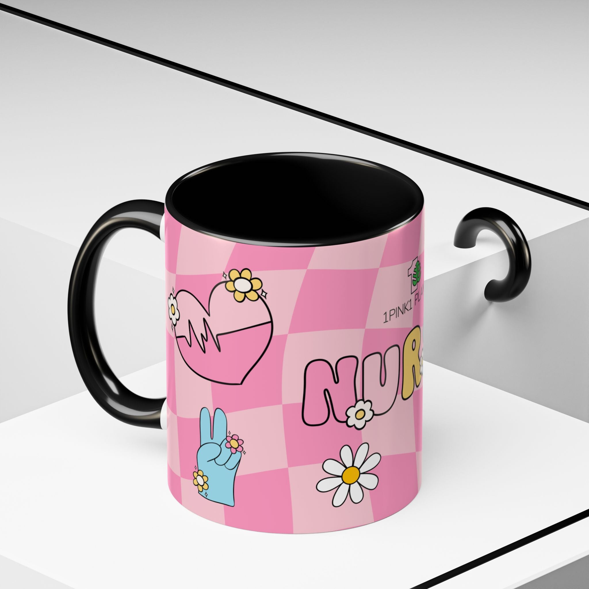 Coffee Mug - Black Accent, Retro Nurse