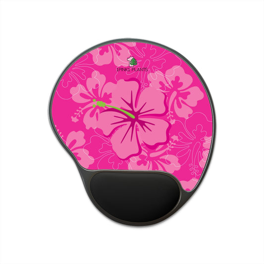 Hibiscus Mouse Pad With Wrist Rest Home Office Desk Accessory Flower Mousepad