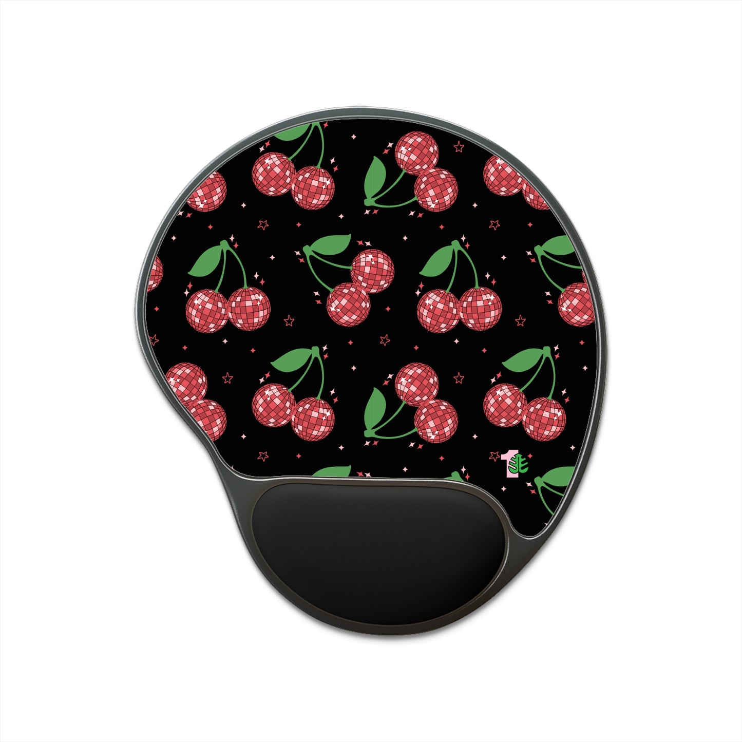 Cherry Disco Ball Mouse Pad With Wrist Rest Cute Desk Accessory Fruit Disco Ball Mousepad