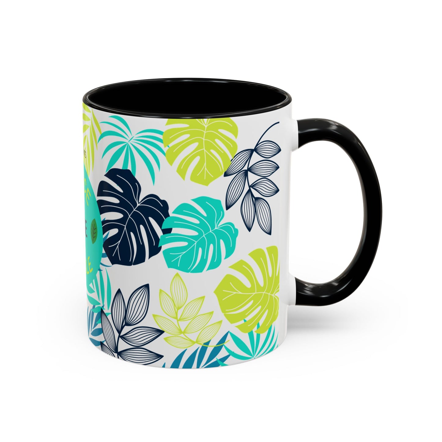 Reduce, Reuse, Recycle Accent Coffee Mug - Black