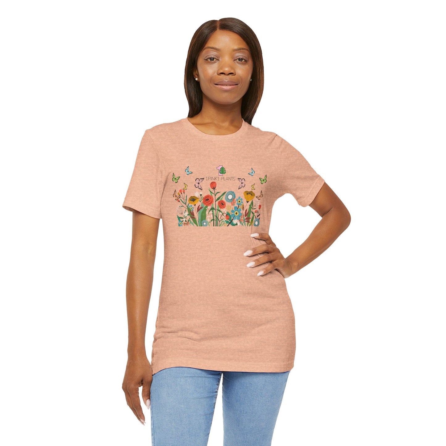 Cute Garden Tee Shirt - Heather Peach