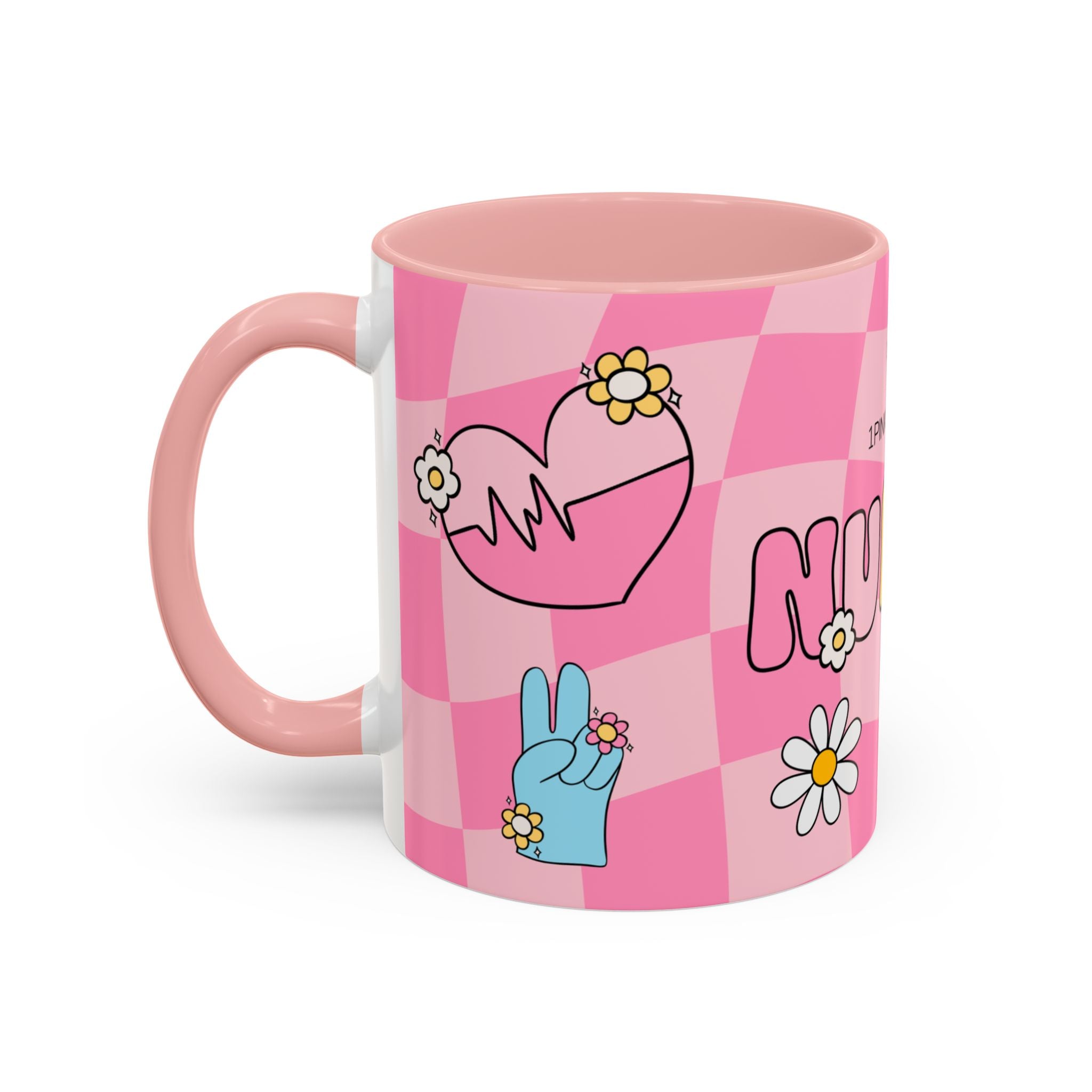 Coffee Mug - Pink Accent, Retro Nurse
