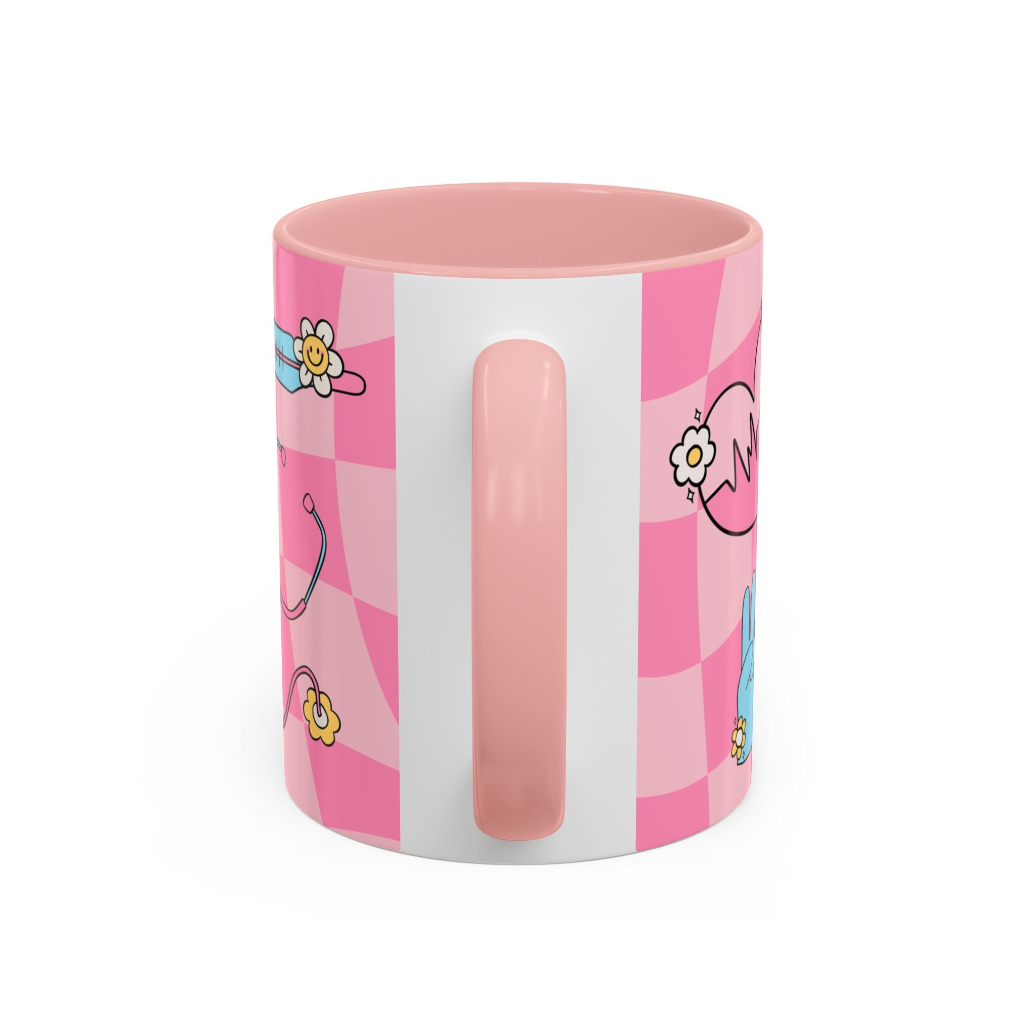 Coffee Mug - Pink Accent, Retro Nurse