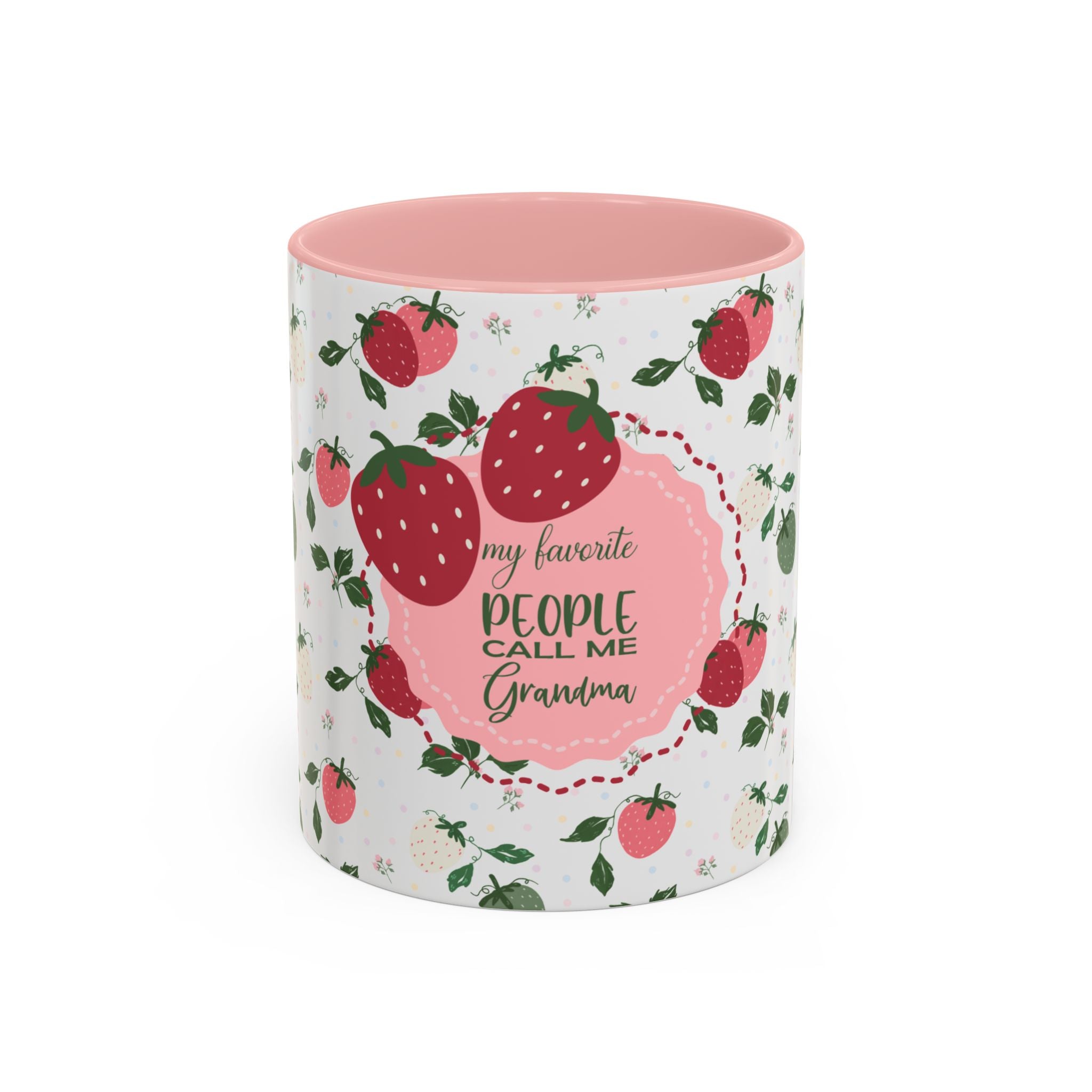 Coffee Mug - Pink Accent, Strawberry Grandma