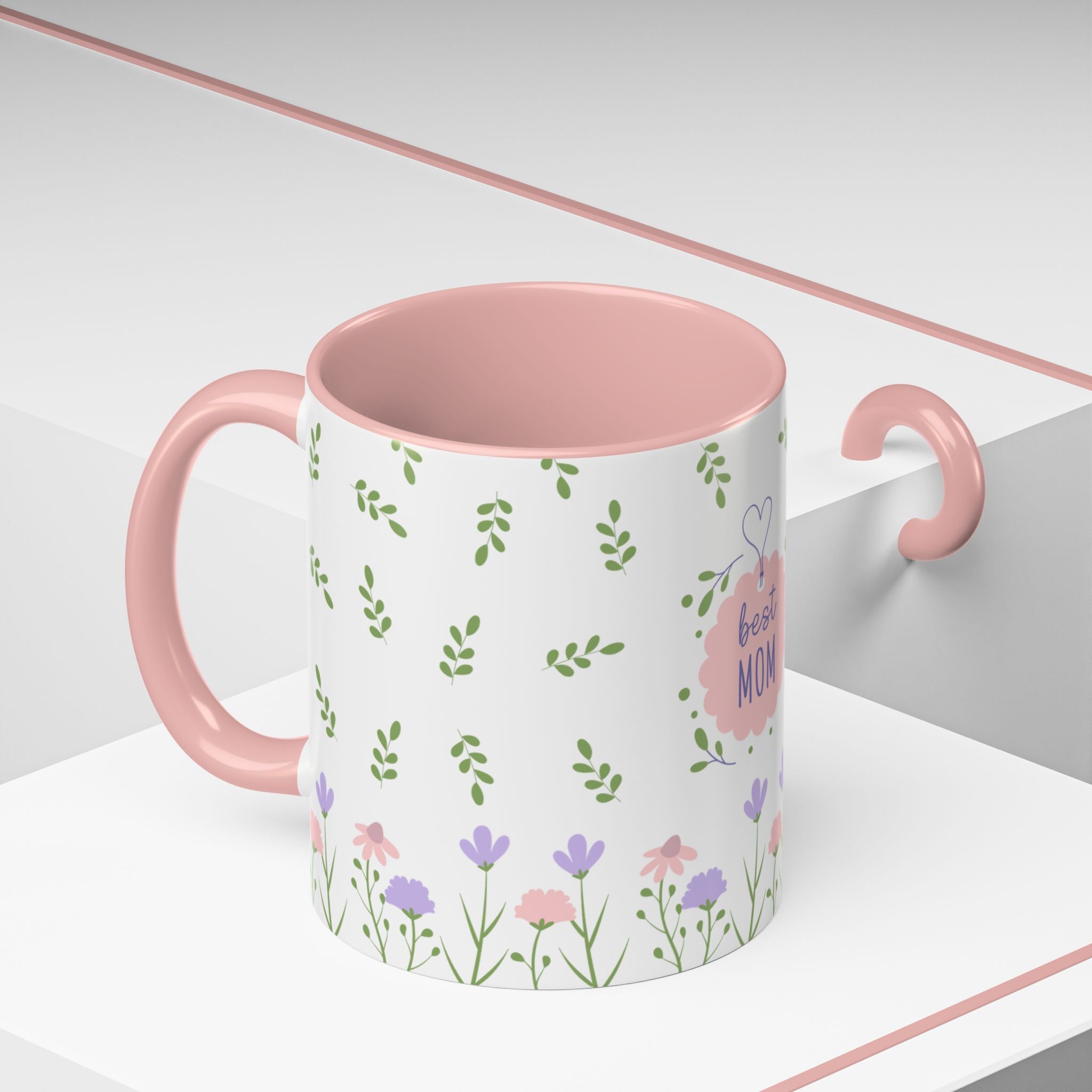 Coffee Mug - Pink Accent, Best Mom