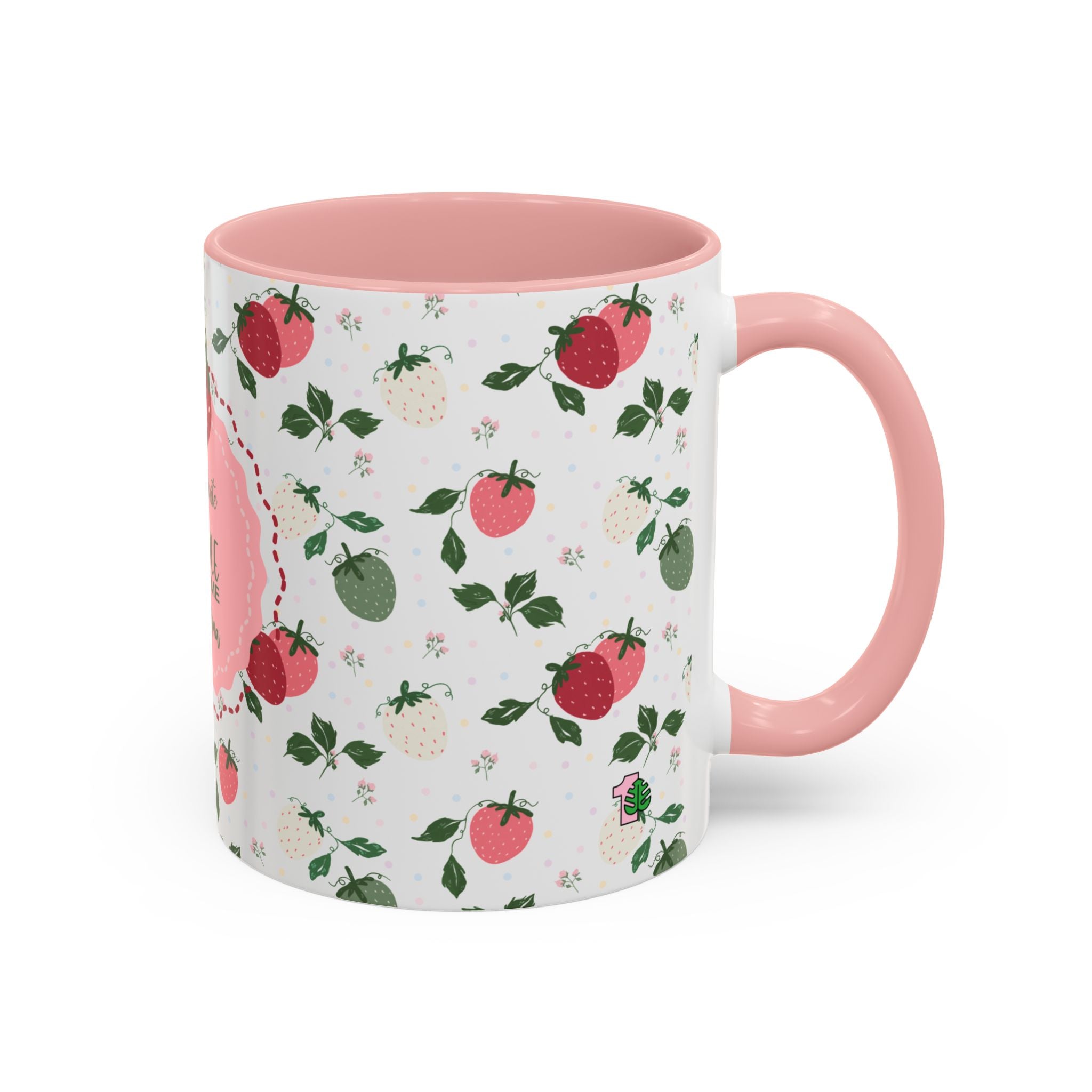 Coffee Mug - Pink Accent, Strawberry Grandma