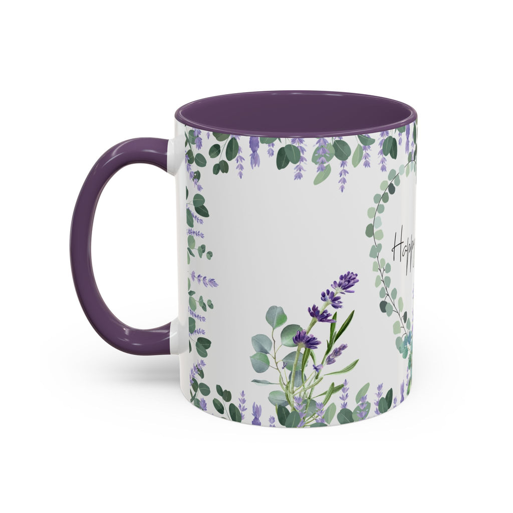 Coffee Mug - Purple Lavender Accent, Happy Birthday