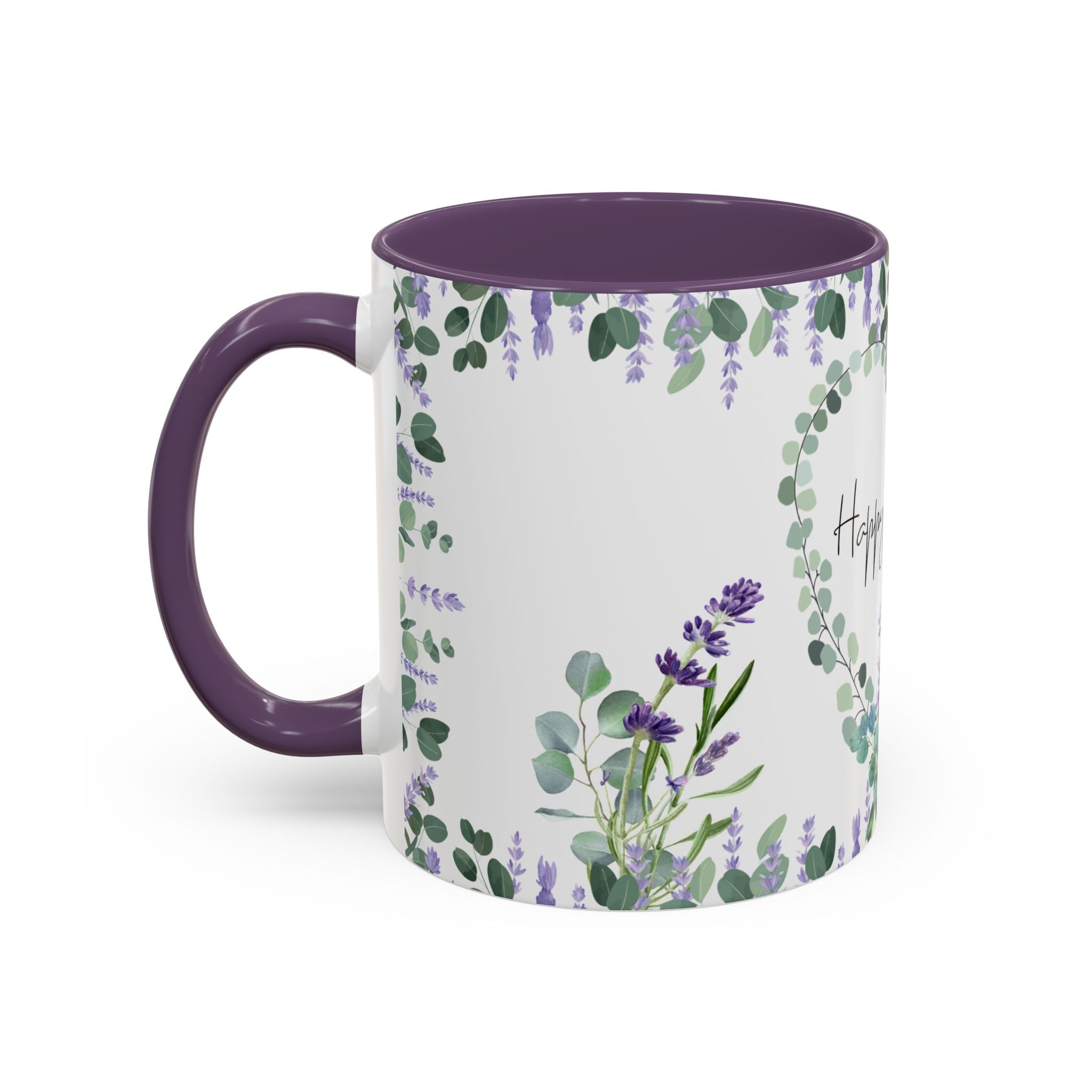 Coffee Mug - Purple Lavender Accent, Happy Birthday