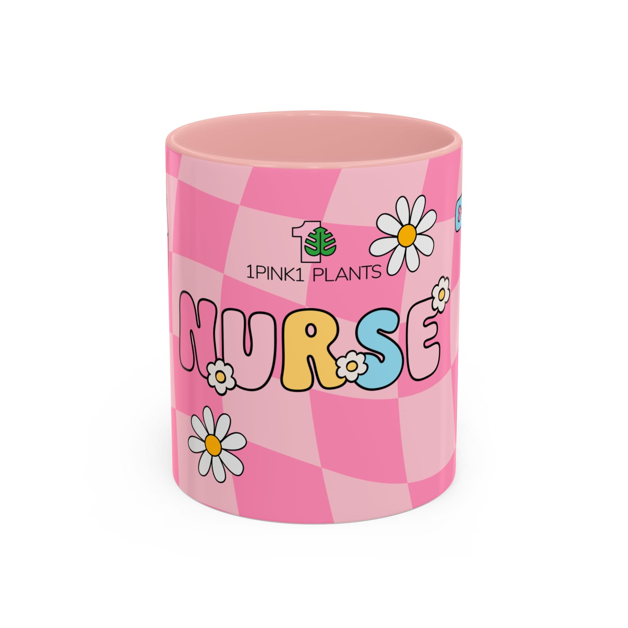 Coffee Mug - Pink Accent, Retro Nurse
