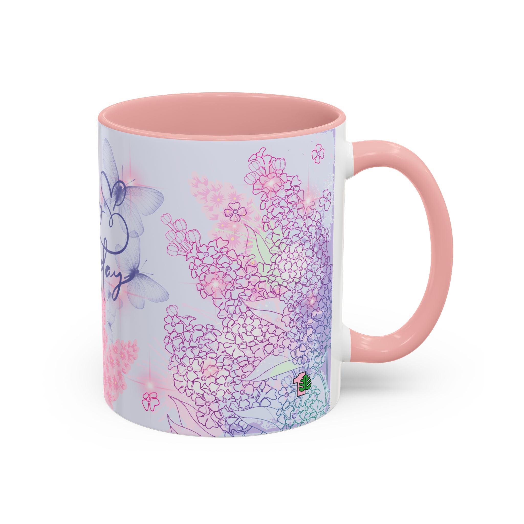 Coffee Mug - Pink Accent, Happy Birthday Mug