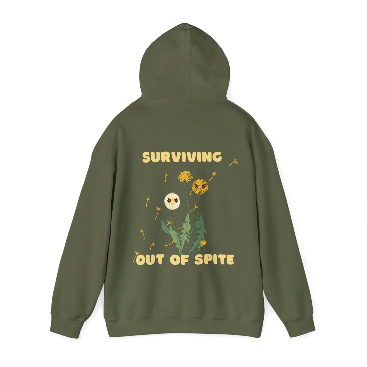 Surviving Out Of Spite Hooded Sweatshirt, Funny Pullover Sweatshirt, Witty Plant Hooded Sweatshirt, Hooded Sweatshirt For Plant Lovers